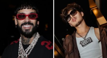 Anuel AA y Gabito Ballesteros juntos en una presentación especial para el Super Bowl 2025