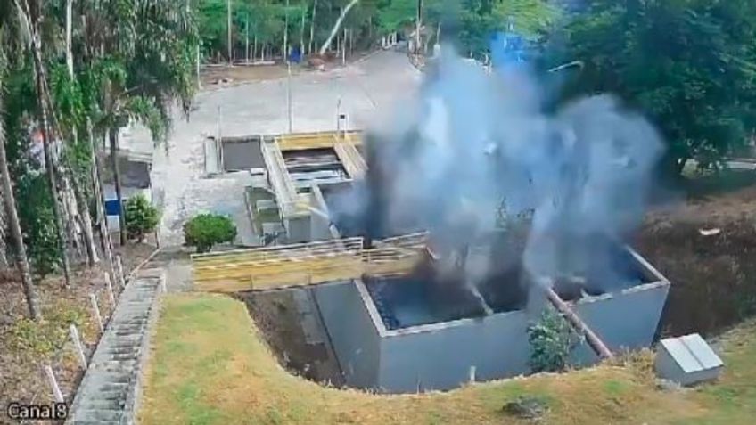 Muere trabajador tras explosión de planta tratadora de agua, así fue el momento exacto de la tragedia | VIDEO