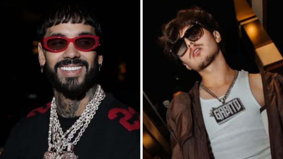 Anuel AA y Gabito Ballesteros juntos en una presentación especial para el Super Bowl 2025