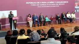 Foto que representa a Delfina Gómez acude a Foro de Consulta a menores, refrenda acciones para su cuidado