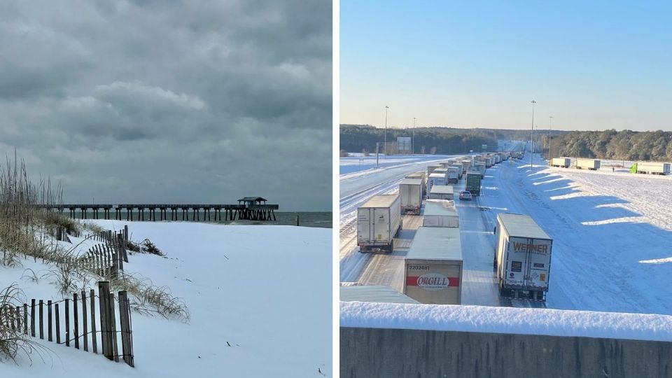 La nieve supera los 20 centímetros en algunas zonas del sur de Estados Unidos