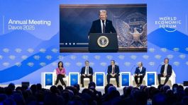 Foto que representa a Trump lanza AMENAZA a empresarios en Davos si no producen en Estados Unidos | VIDEO