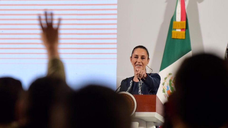 Claudia Sheinbaum durante la Mañanera del Pueblo de hoy