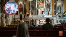 Foto que representa a Captan a delincuente robando a feligreses en una iglesia mientras rezan