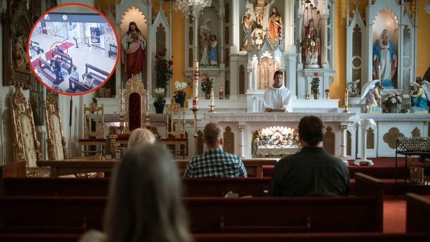 Captan a delincuente robando a feligreses en una iglesia mientras rezan