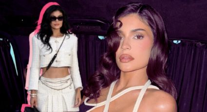 Kylie Jenner trae de regreso las minifaldas tableadas para este 2025 con un total look blanco de Chanel