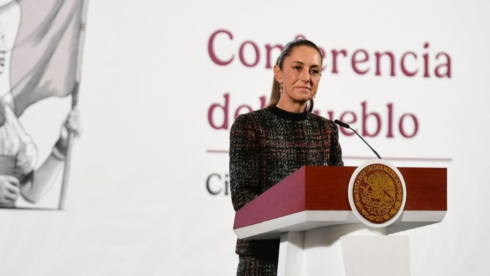 Claudia Sheinbaum durante la Mañanera del Pueblo, hoy 28 de enero