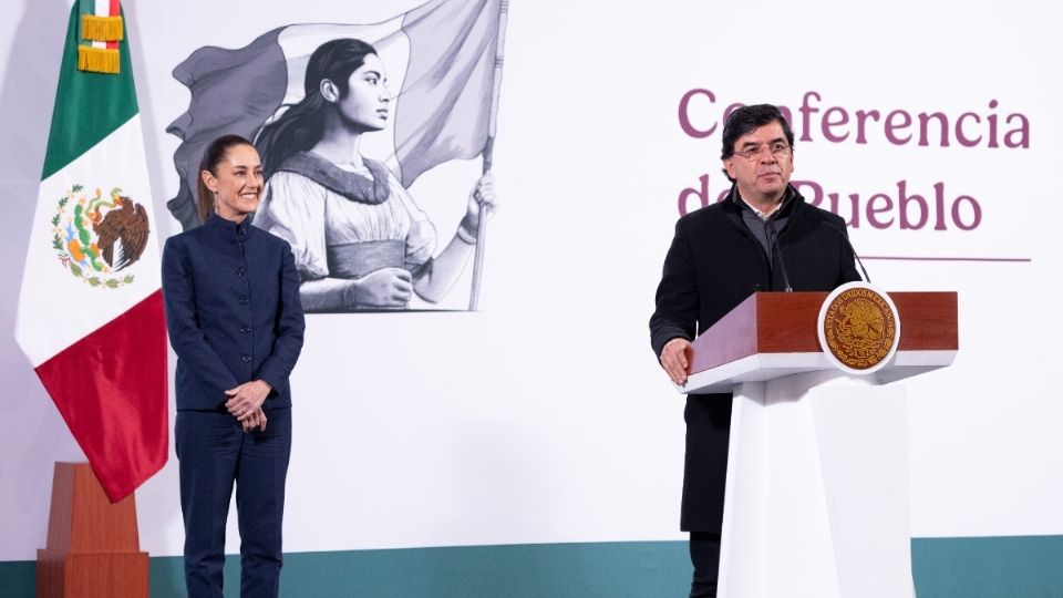 Claudia Sheinbaum durante la Mañanera del Pueblo