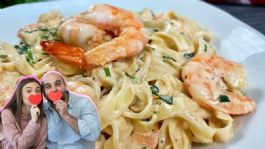 Foto que representa a Sorprende a tu amorcito con un delicioso spaghetti a la crema con camarones