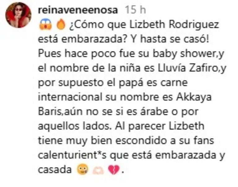 lizbeth rodriguez embarazo quien es el papá