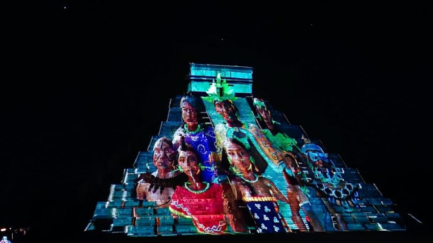 Proyectan la historia de Carrillo Puerto en la pirámide de El Castillo en Chichén Itzá