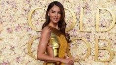 Eiza González derrocha elegancia en la alfombra roja de los Globos de Oro 2025 con vestido dorado de Gucci