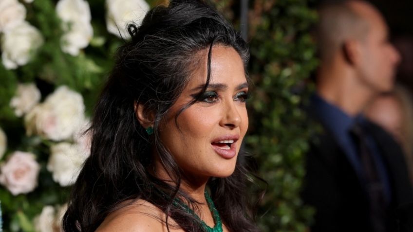 Salma Hayek acapara los reflectores en los Globos de Oro 2025 con elegante vestido mocha mousse, el color del año