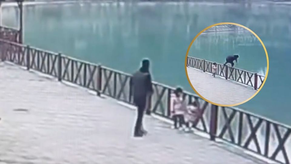 El incidente quedó documentado por una cámara de videovigilancia ubicado cerca del puente.