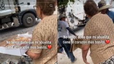 Abuelita entrega rosca de reyes a empleados de camión de basura y se hace viral: "el corazón más bonito" | VIDEO