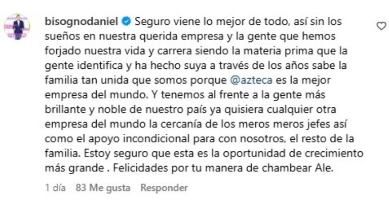 alex bisogno al extremo salida tv azteca mensaje daniel bisogno