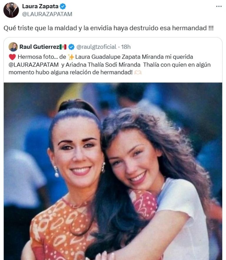 thalia laura zapata mensaje