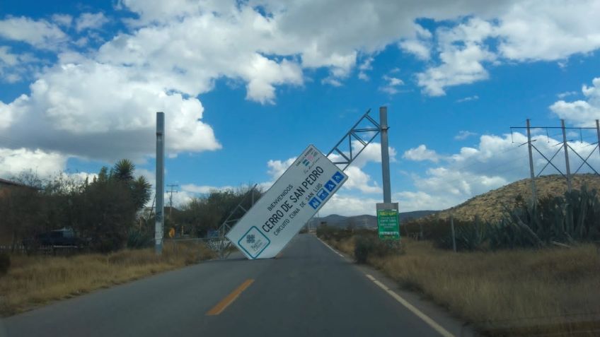 Ráfagas de viento en zona metropolitana de San Luis Potosí causan destrozos | FOTOS