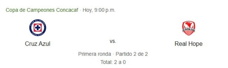 cruz azul concachampions partido de hoy 