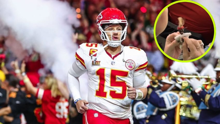 Mujer se vuelve viral tras aparecer en el Super Bowl con un muñeco vudú de Mahomes | VIDEO