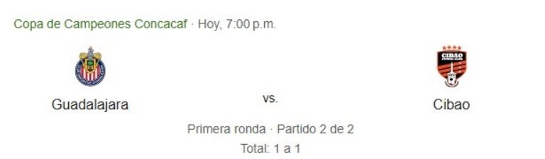 chivas vs cibao en vivo partido concachampions hoy miercoles 12 de febrero