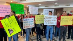 Protestan maestros de Tampico en contra de su líder sindical Arnulfo Rodríguez Treviño