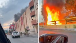 Foto que representa a Bomberos combaten incendio de basura en Circuito Interior y Avenida Insurgentes