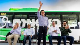 Foto que representa a Arranca Gobernador Samuel García la segunda ruta intramunicipal Escobedo