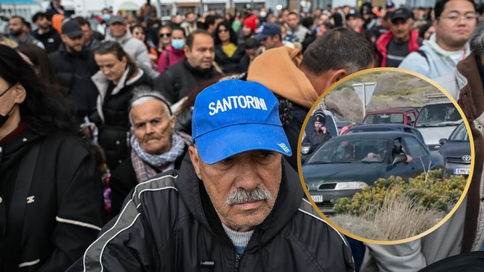 Miles de personas escapan de la isla griega Santorini ante el enambre sísmico.