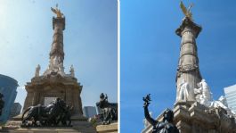 Foto que representa a Concluyen trabajos de restauración en la columna del Ángel de la Independencia