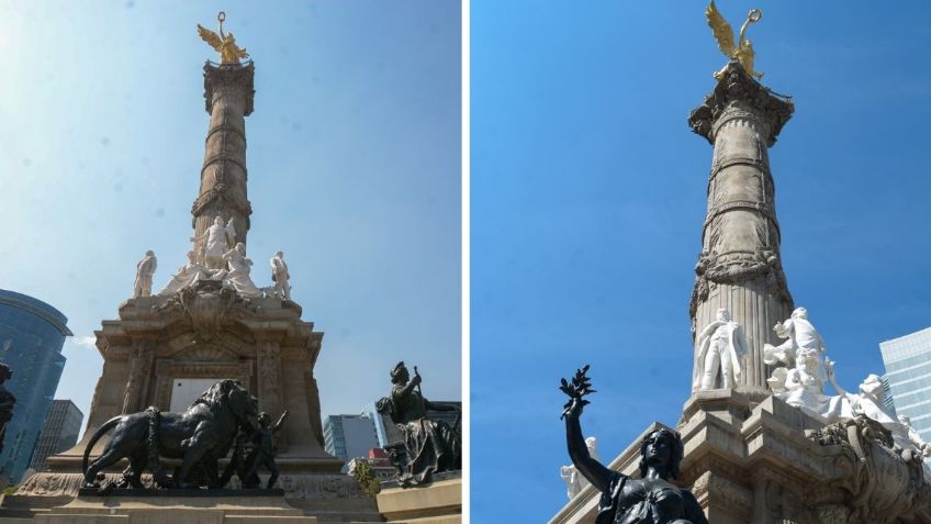 Concluyen trabajos de restauración en la columna del Ángel de la Independencia