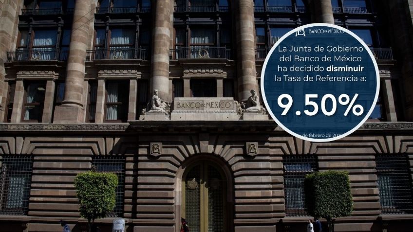 Banxico recorta 50 puntos la tasa de interés en su primer anuncio del año y la deja en 9.50%