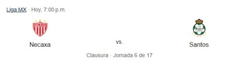 necaxa vs santos en vivo partido de hoy