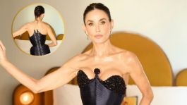 Foto que representa a Demi Moore envió un mensaje a los fans de “La sustancia” con este vestido de Schiaparelli, así asegura su Oscar