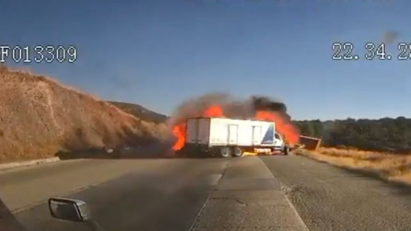 Momento exacto del accidente en carretera de Zacatecas