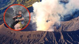 Foto que representa a Hombre escala hasta la cima de un volcán y hace erupción | VIDEO