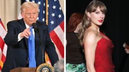 Foto que representa a Taylor Swift y Donald Trump en el Super Bowl LIX: aficionados esperan "que lo mantengan en silencio"