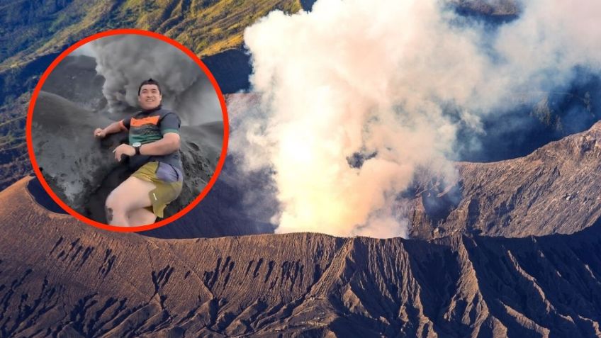 Hombre escala hasta la cima de un volcán y hace erupción | VIDEO