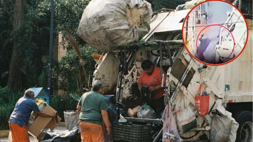 Explota bolsa de basura cerca del rostro de un trabajador de limpieza al ser levantada | VIDEO