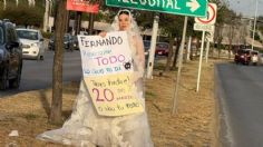 Mujer sale a las calles vestida de novia para denunciar presunto fraude: "200 mil pesos a la basura"