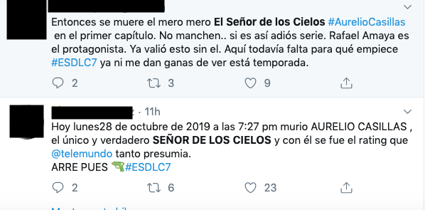 Reacciones al Señor de los Cielos