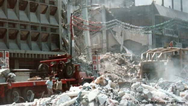 Sismo el 19 de septiembre de 1985. Foto: La Ciudad de México en el Tiempo.